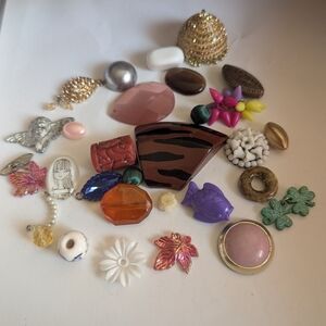 Upcycled Women’s Jewelry Components - Mixed Pink, Purple, Gold, Orange, Green